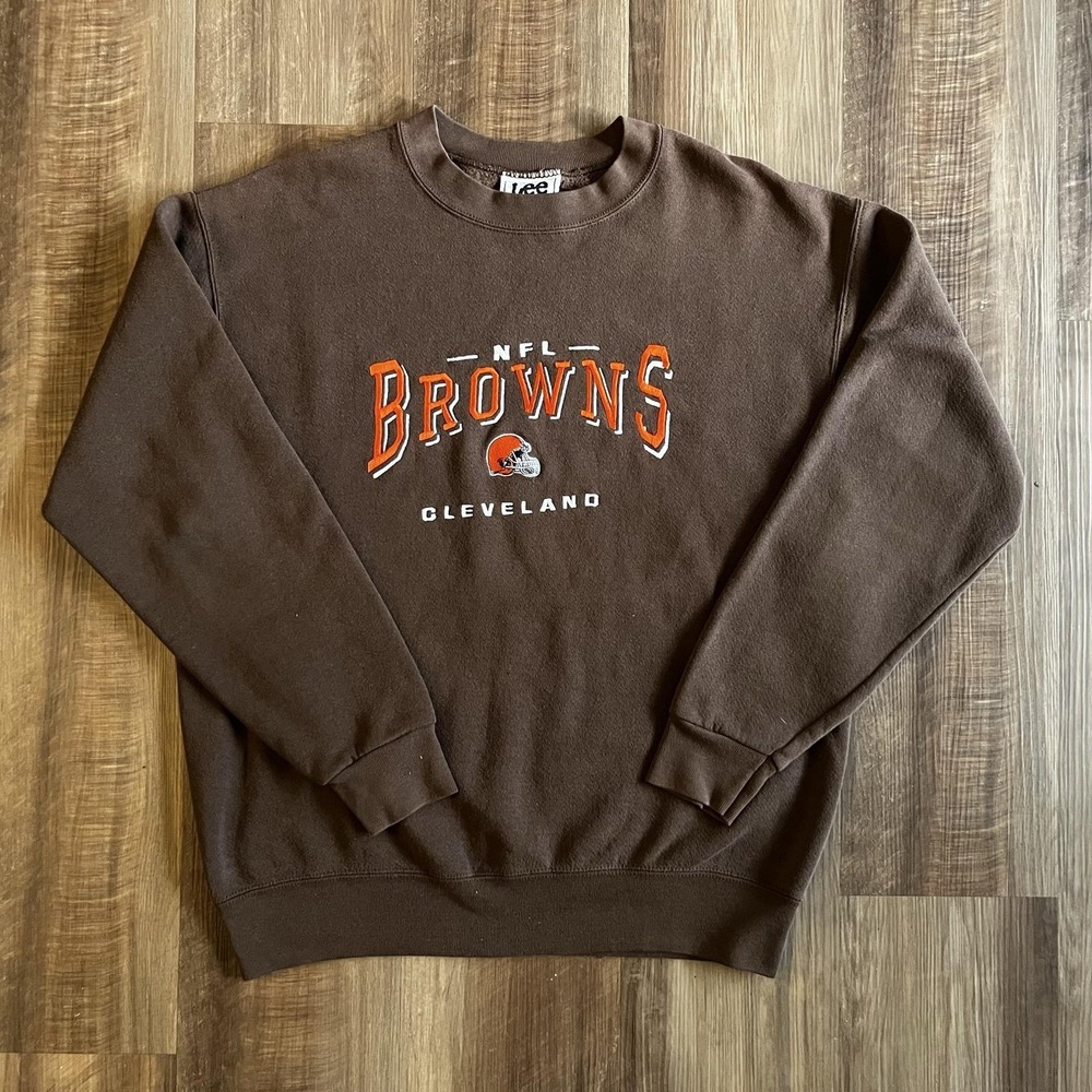 Vintage Cleveland Browns Sweatshirt Mens Medium Brown NFL Football Lee Sport 90s